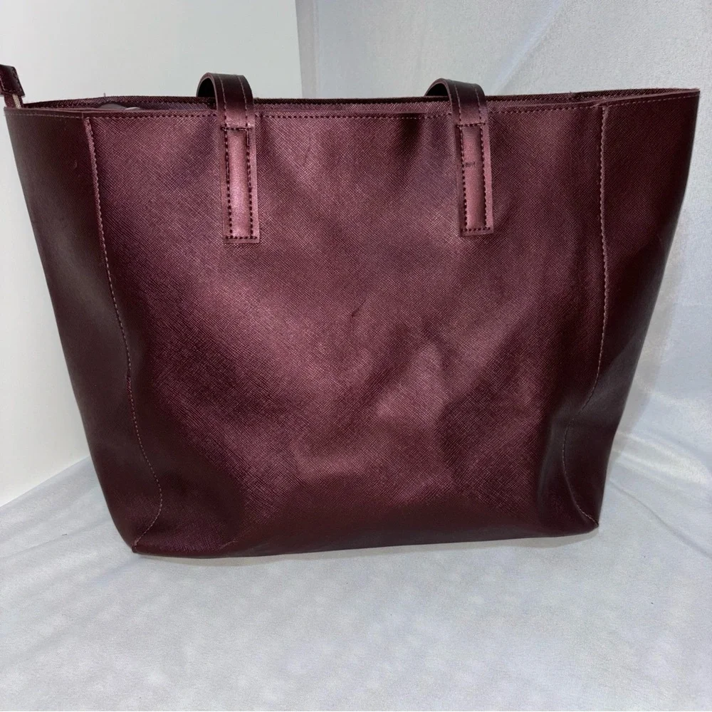 Bath & Body Works Metallic Burgundy Tote Bag